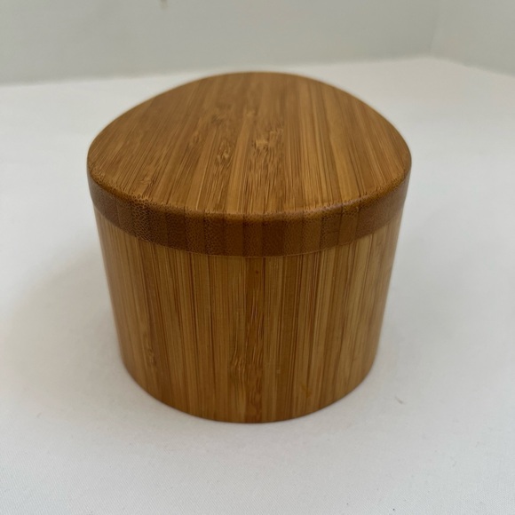 Totally Bamboo Salt Cellar Storage Trinket Box with Swivel Lid Tear Drop Shape - Picture 8 of 16